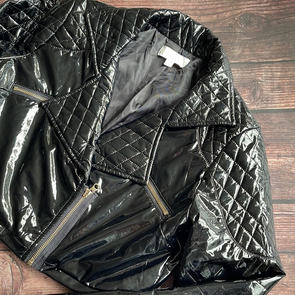 MESHKI | London Latex Cropped Biker Jacket and Pants - Picture 13 of 13